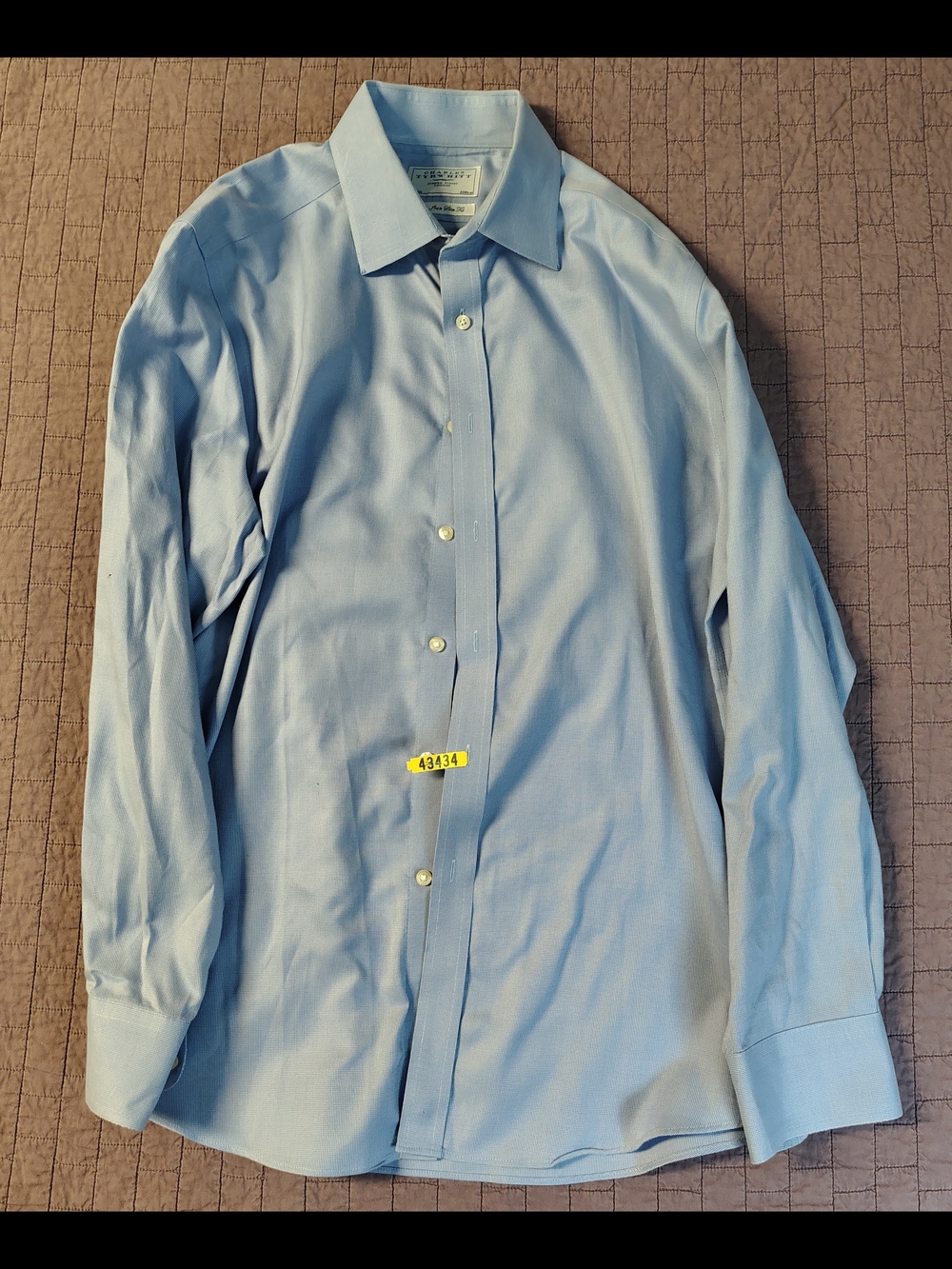 LOT 2 Charles Tyrwhitt Non-Iron Slim Fit Dress Shirts 17/35 French Cuff - Picture 3 of 9